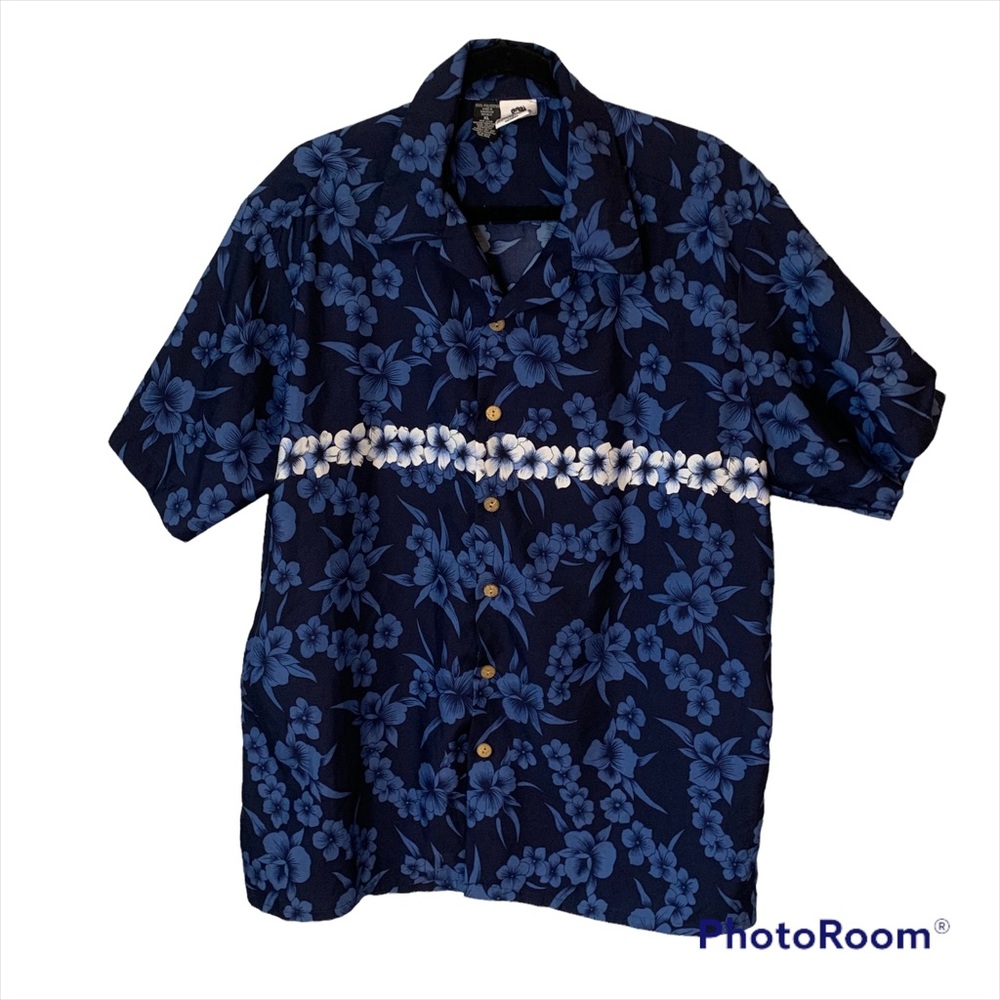 Kennington Ltd. Mens Hawaiian Shirt Tropical Outrigger Canoe XL Floral Hawaii